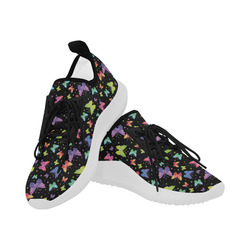 Colorful Butterflies Black Edition Dolphin Ultra Light Running Shoes for Women (Model 035)