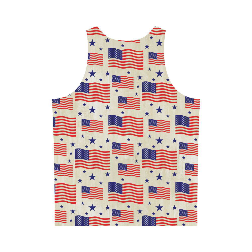 Flag Of The USA grungy style Pattern All Over Print Tank Top for Men (Model T43)