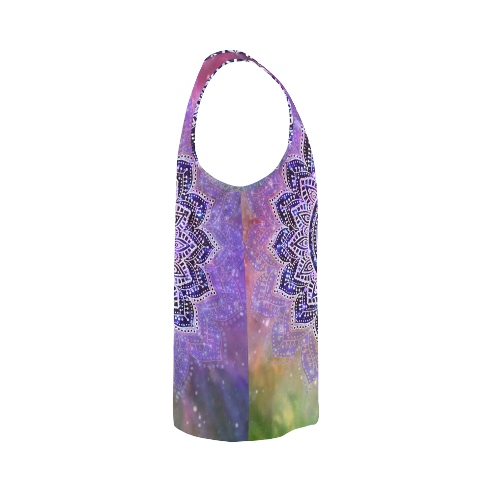 Flower Of Life Lotus Of India Galaxy Colored All Over Print Tank Top for Men (Model T43)
