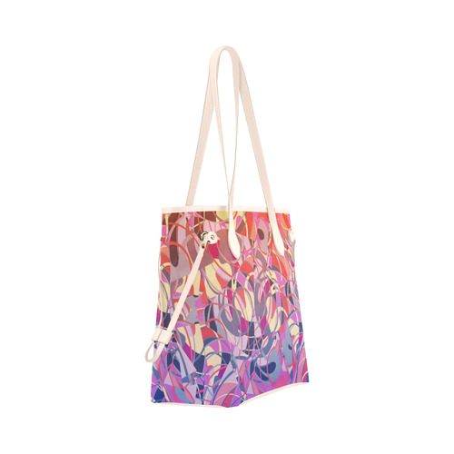 Summer Sunset Abstract - Blue,Purple,Orange ,Gold Clover Canvas Tote Bag (Model 1661)