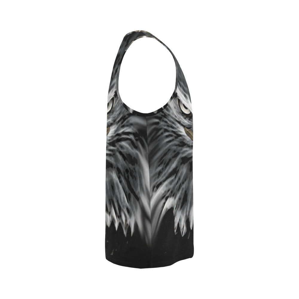Strong EAGLE Face black All Over Print Tank Top for Men (Model T43)