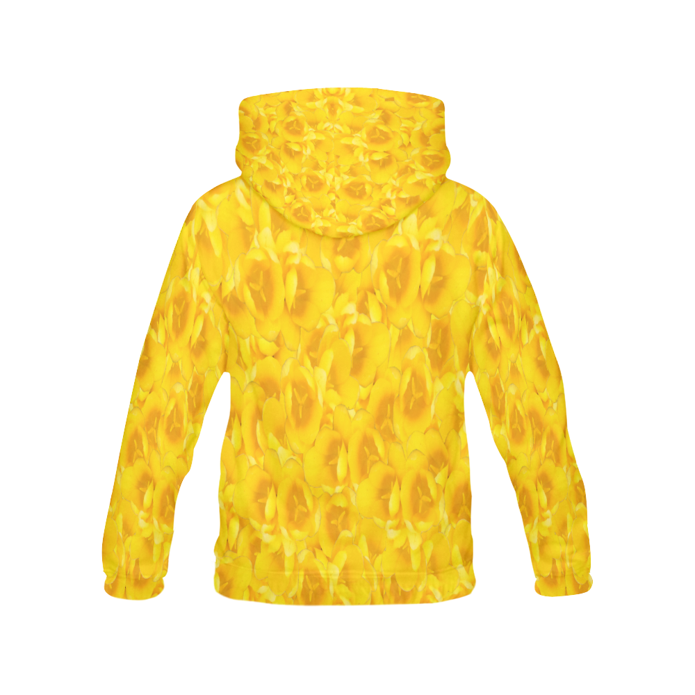 Tangerine Yellow Tulips All Over Print Hoodie for Women (USA Size) (Model H13)