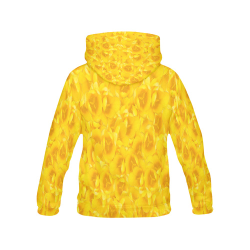 Tangerine Yellow Tulips All Over Print Hoodie for Women (USA Size) (Model H13)
