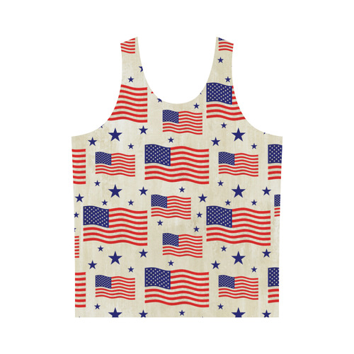 Flag Of The USA grungy style Pattern All Over Print Tank Top for Men (Model T43)