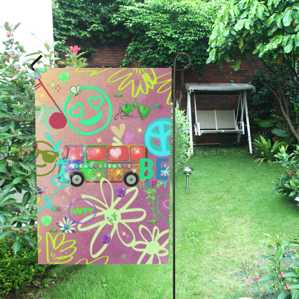 Summer of Love 1969 C by JamColors Garden Flag 28''x40'' （Without Flagpole）