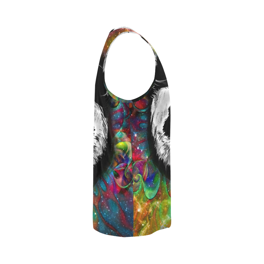 Psychedelic Flower Power Galaxy PANDA Painting All Over Print Tank Top for Men (Model T43)