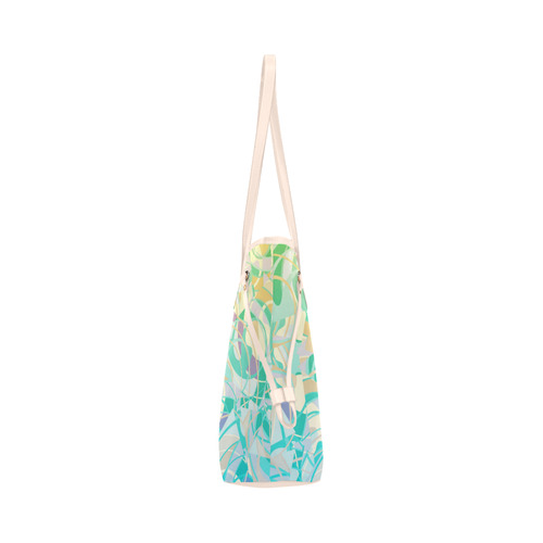 Summer Beach Days Abstract - Yellow, Blue, Teal Clover Canvas Tote Bag (Model 1661)