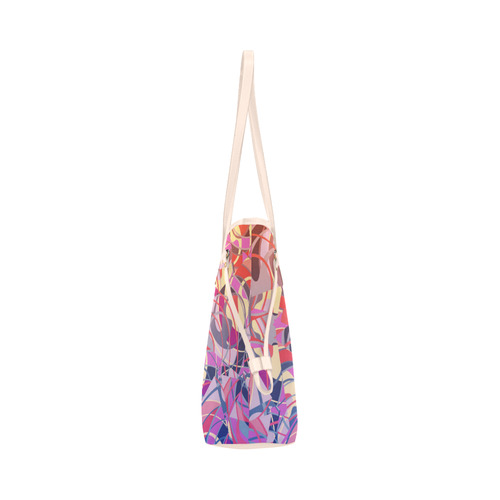 Summer Sunset Abstract - Blue,Purple,Orange ,Gold Clover Canvas Tote Bag (Model 1661)