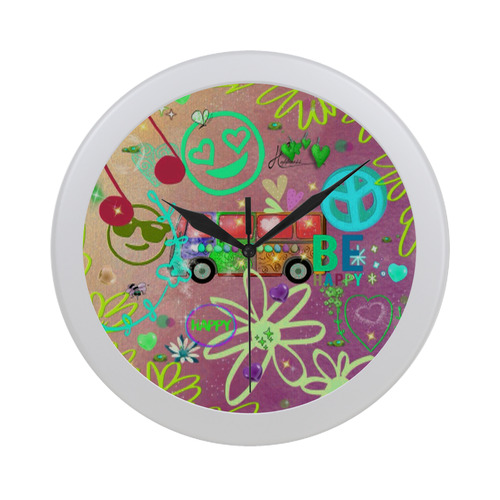 Summer of Love 1969 C by JamColors Circular Plastic Wall clock