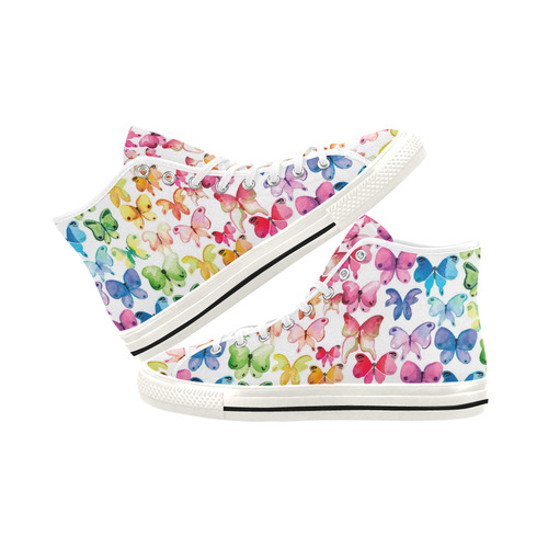 Rainbow Butterflies Vancouver H Women's Canvas Shoes (1013-1)