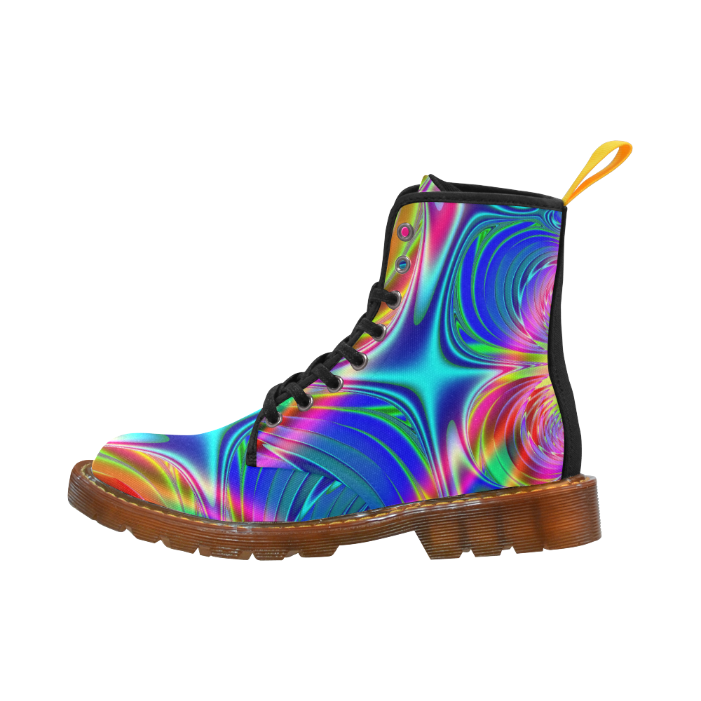 Rainbow Splash Fractal Martin Boots For Men Model 1203H