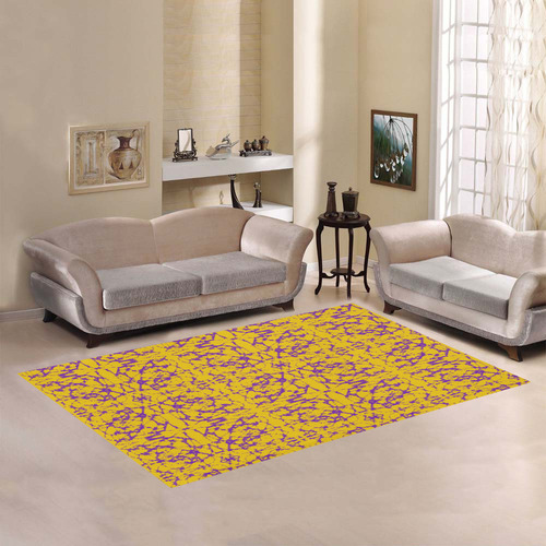 Gold and Purple Astral Art Area Rug7'x5'