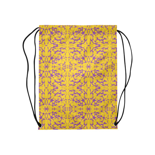 Gold and Purple Astral Art Medium Drawstring Bag Model 1604 (Twin Sides) 13.8"(W) * 18.1"(H)