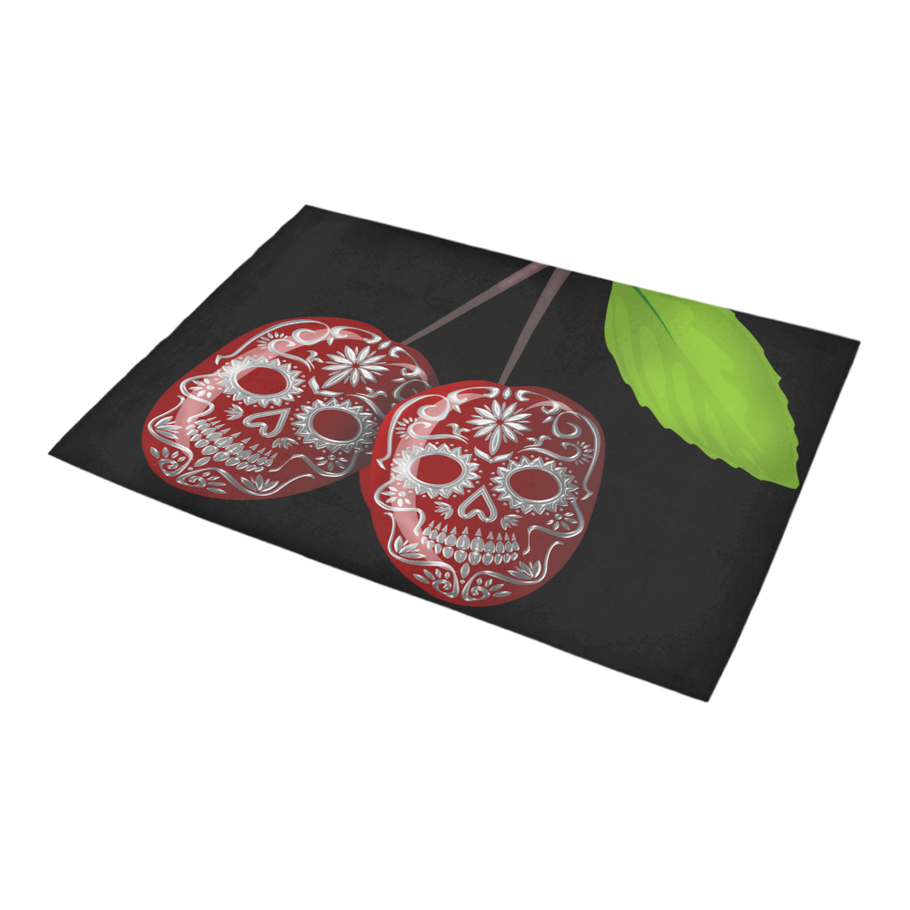 Cherry Sugar Skull Azalea Doormat 24" x 16" (Sponge Material)