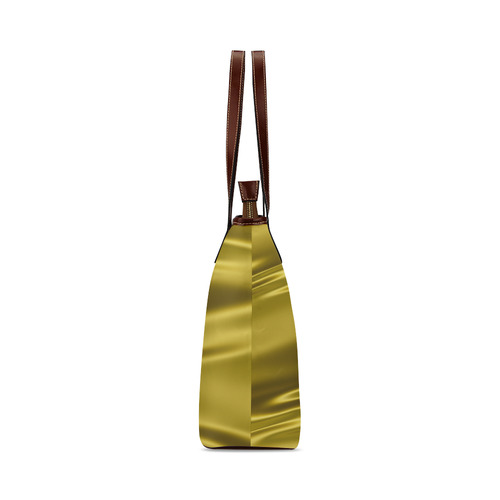 Gold satin 3D texture Shoulder Tote Bag (Model 1646)