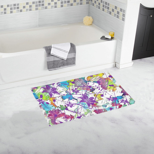 Lilac Lillis Abtract Splash Bath Rug 16''x 28''