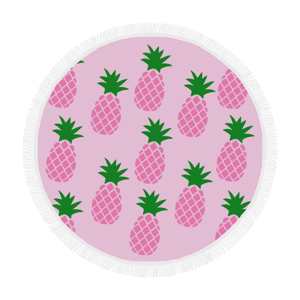 Pink Pineapple Circular Beach Shawl 59"x 59"