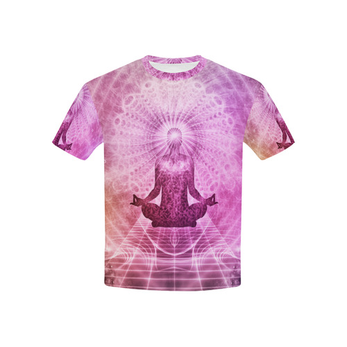 Holy Yoga Lotus Meditation Kids' All Over Print T-shirt (USA Size) (Model T40)