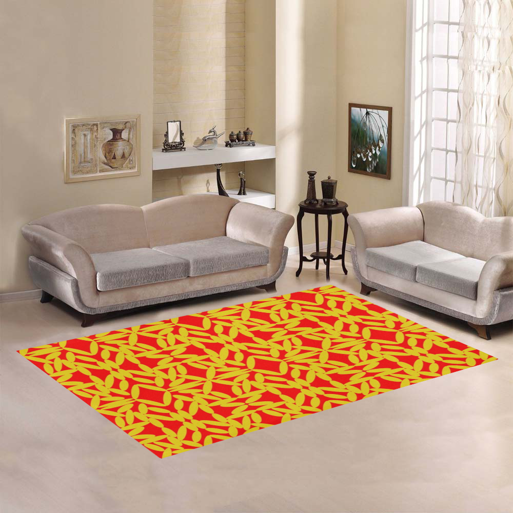 Red Floating Diamonds Area Rug7'x5'