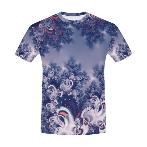 Purple Frost Fractal All Over Print T-Shirt for Men (USA Size) (Model T40)