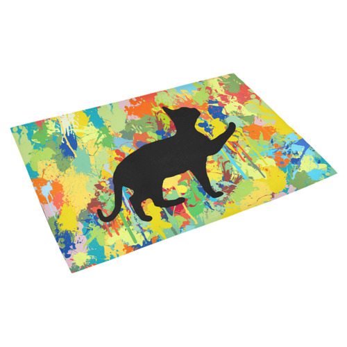 Lovely Cat Colorful Splash Complet Azalea Doormat 30" x 18" (Sponge Material)