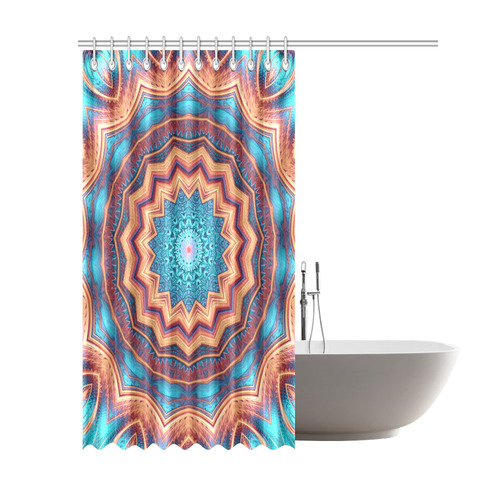 Blue Feather Mandala Shower Curtain 69"x84"