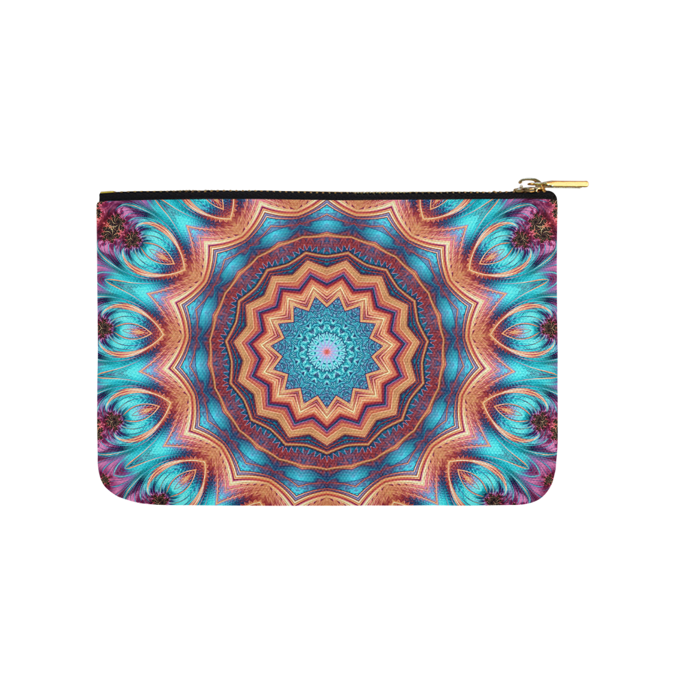 Blue Feather Mandala Carry-All Pouch 9.5''x6''