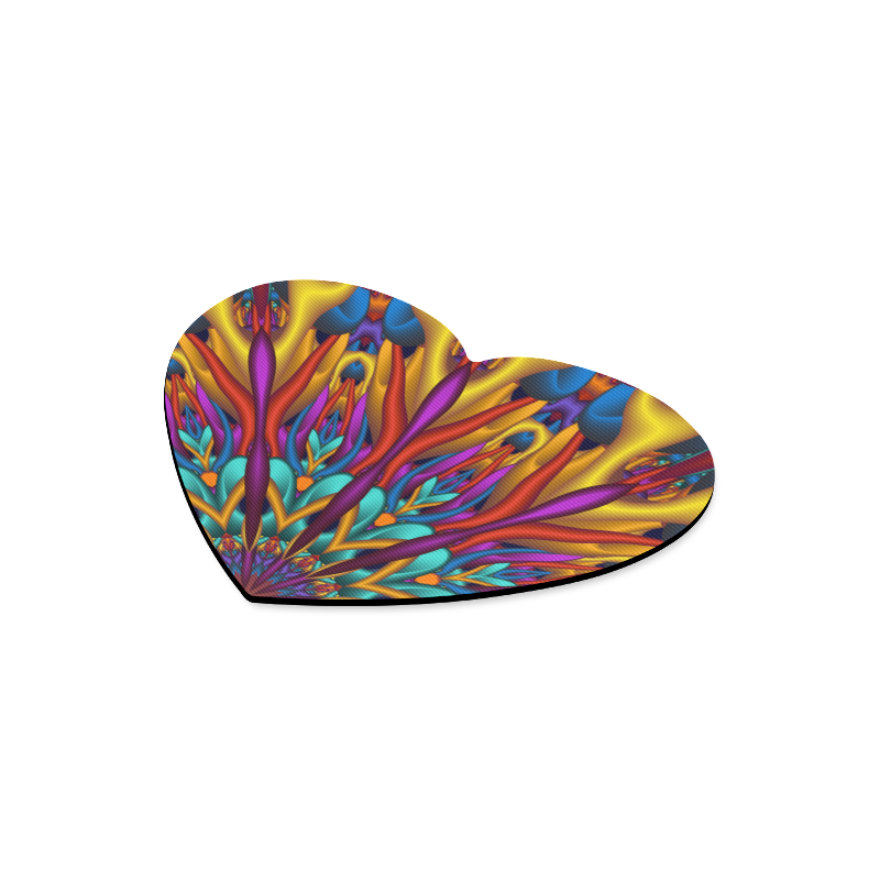 Amazing colors fractal mandala Upwards Version Heart-shaped Mousepad