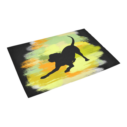 Dog Playing Please Painting Shape Azalea Doormat 24" x 16" (Sponge Material)