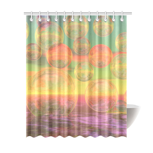 Autumn Ruminations, Abstract Gold Rose Glory Shower Curtain 69"x84"
