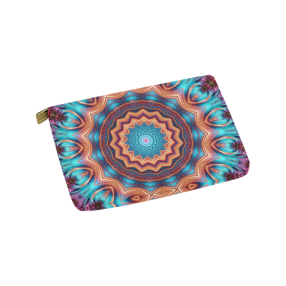 Blue Feather Mandala Carry-All Pouch 9.5''x6''