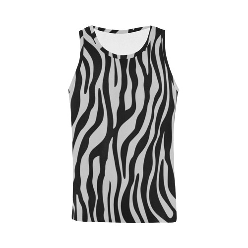 Zebra Stripes Pattern - Black Clear All Over Print Tank Top for Men (Model T43)