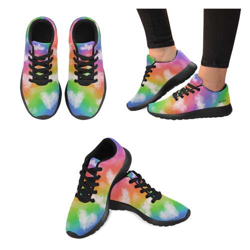 Rainbow Love. Black sole. Inspired by the Magic Island of Gotland. Women’s Running Shoes (Model 020)