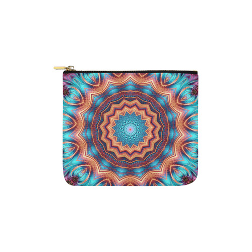 Blue Feather Mandala Carry-All Pouch 6''x5''