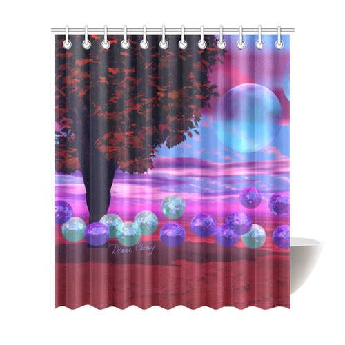 Bubble Garden, Abstract Rose  Azure Wisdom Shower Curtain 72"x84"