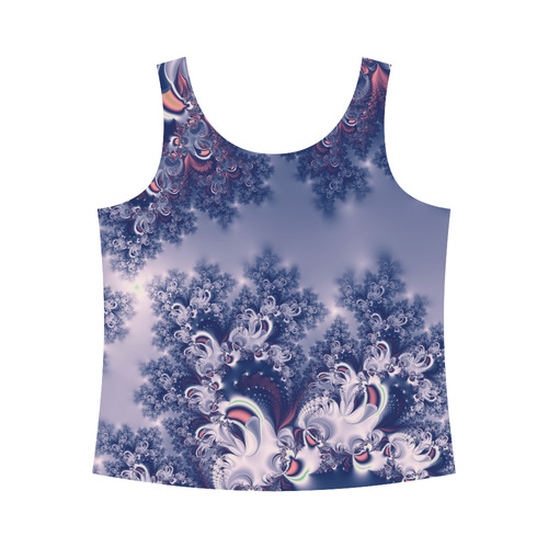 Purple Frost Fractal All Over Print Tank Top for Women (Model T43)