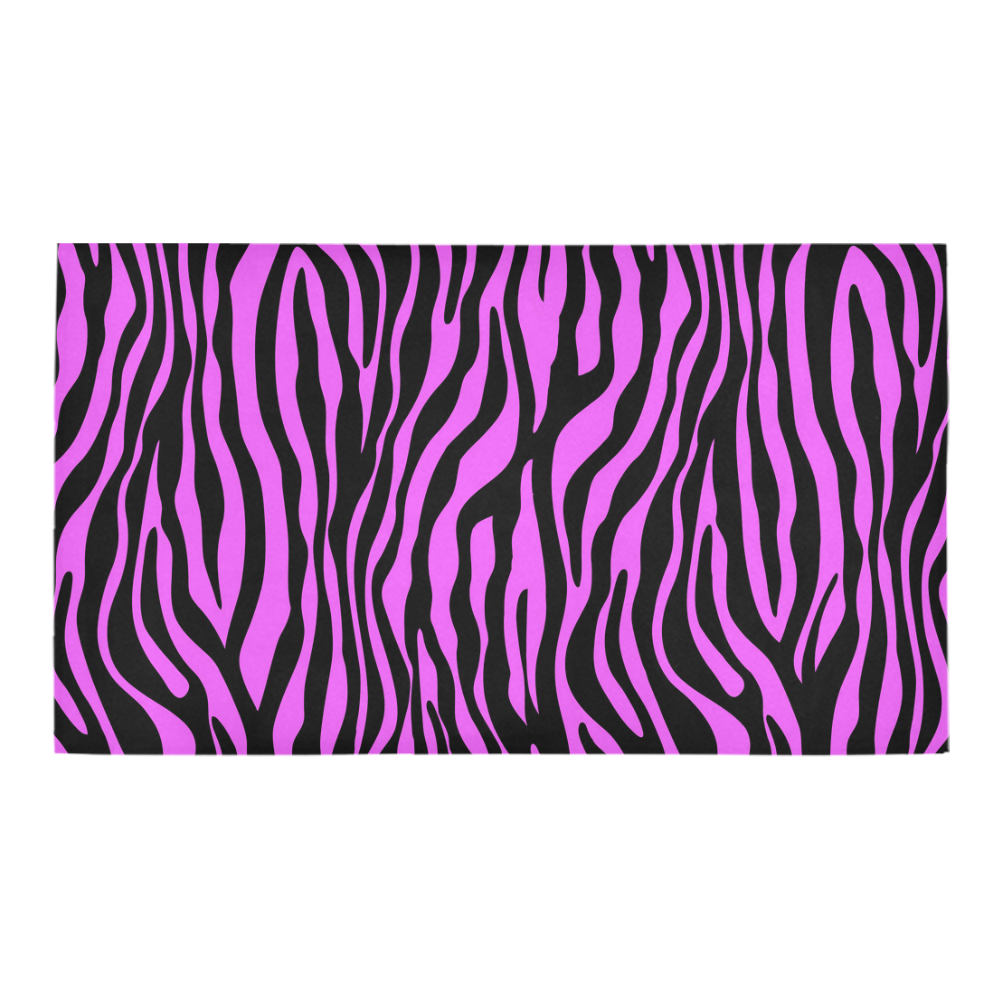 Zebra Stripes Pattern - Trend Colors Black Pink Bath Rug 16''x 28''