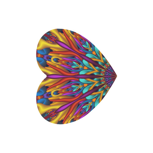 Amazing colors fractal mandala Upwards Version Heart-shaped Mousepad