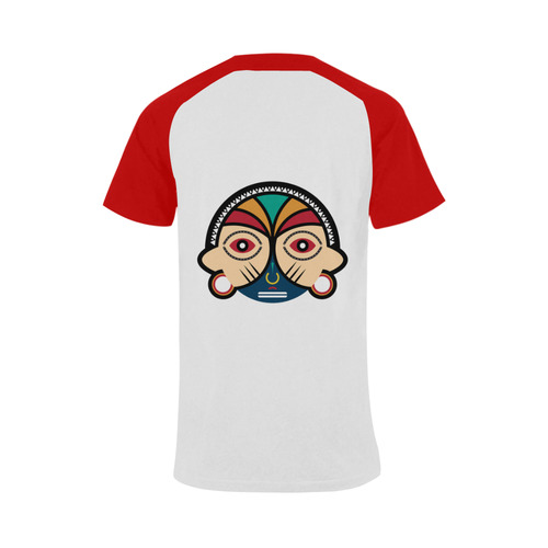 Round Tribal Mask Men's Raglan T-shirt Big Size (USA Size) (Model T11)