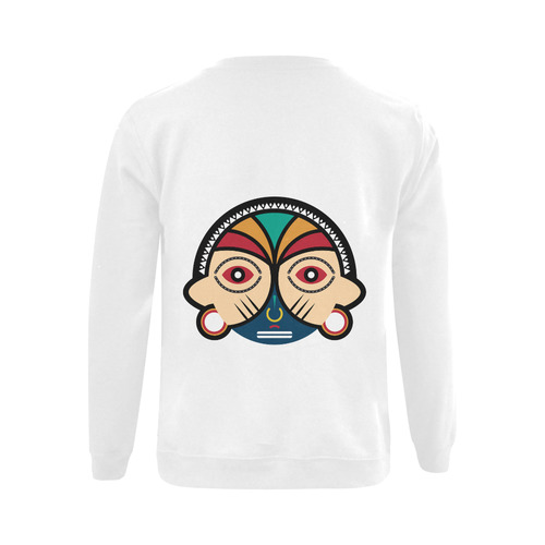 Round Tribal Mask Gildan Crewneck Sweatshirt(NEW) (Model H01)