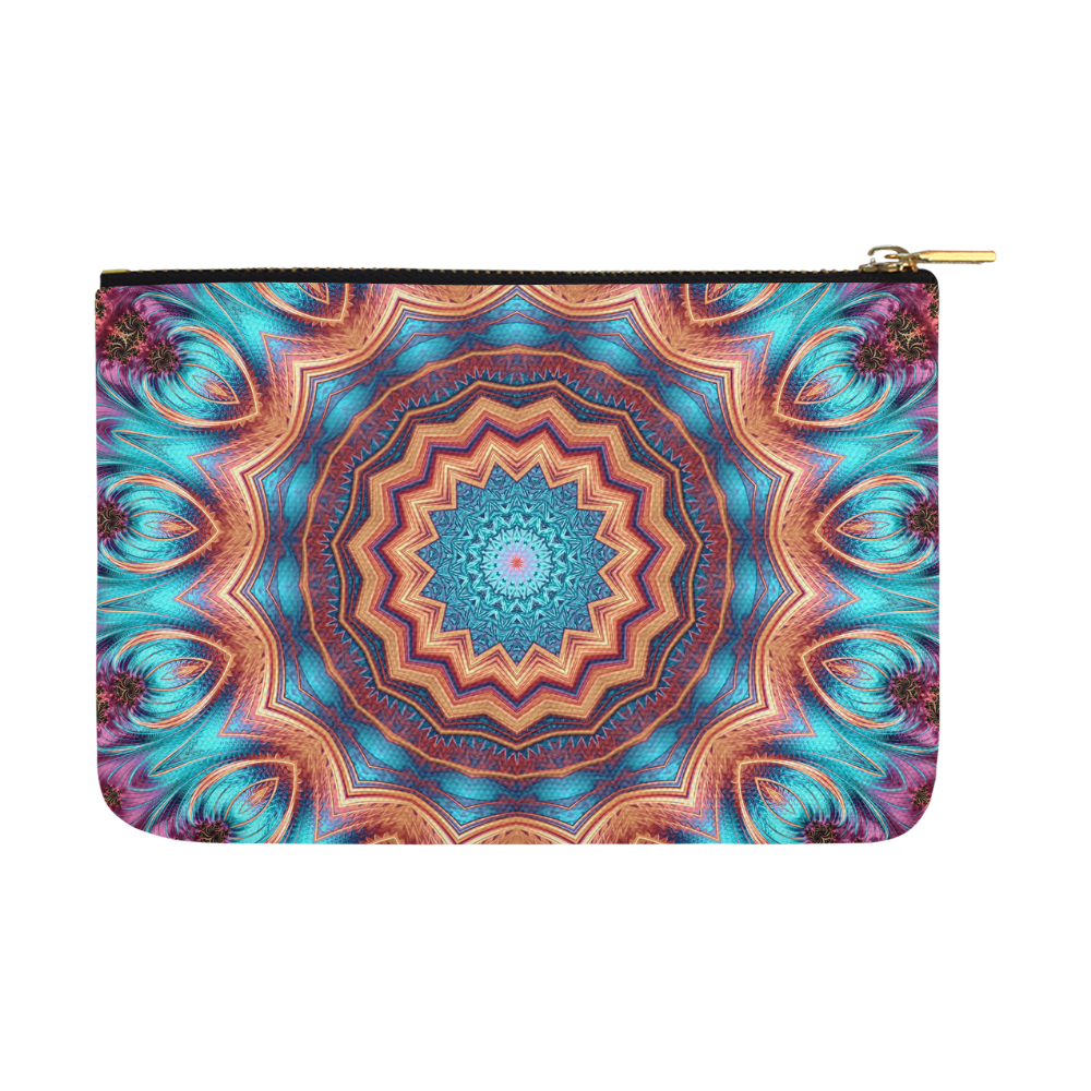 Blue Feather Mandala Carry-All Pouch 12.5''x8.5''