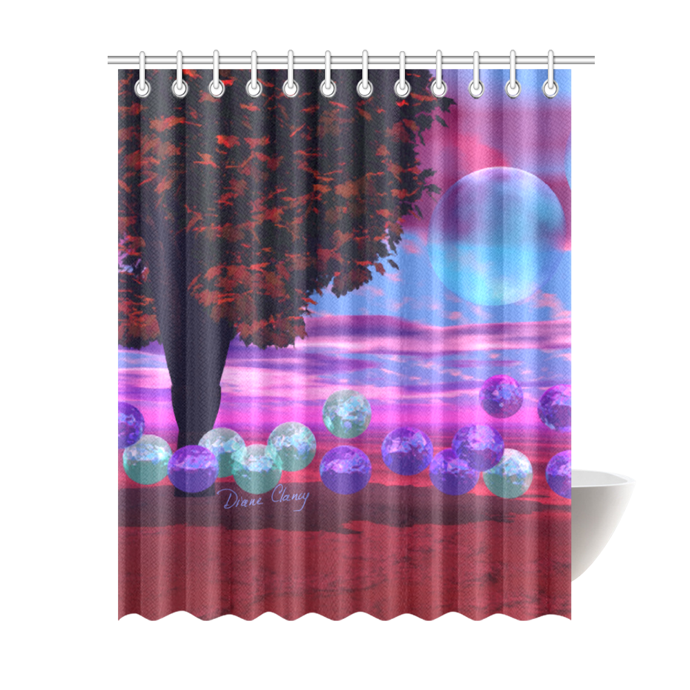 Bubble Garden, Abstract Rose  Azure Wisdom Shower Curtain 69"x84"