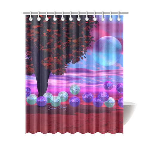 Bubble Garden, Abstract Rose  Azure Wisdom Shower Curtain 69"x84"