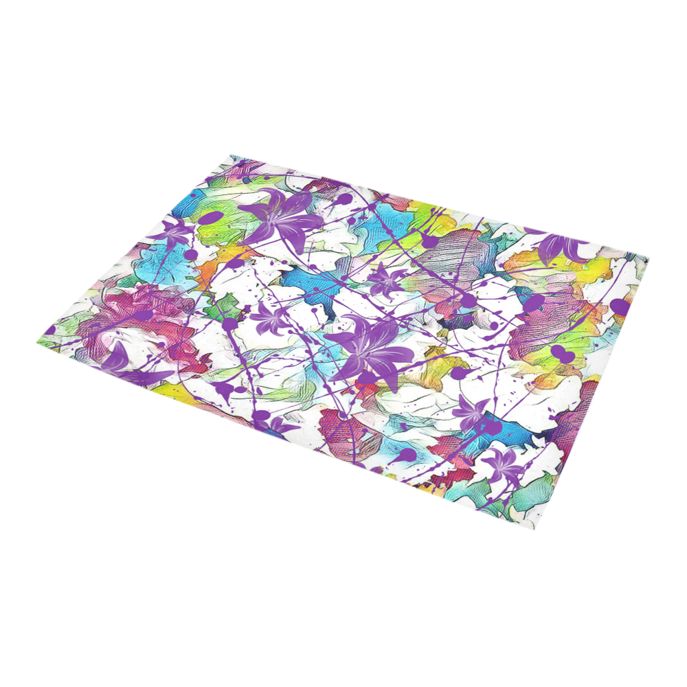 Lilac Lillis Abtract Splash Azalea Doormat 24" x 16" (Sponge Material)