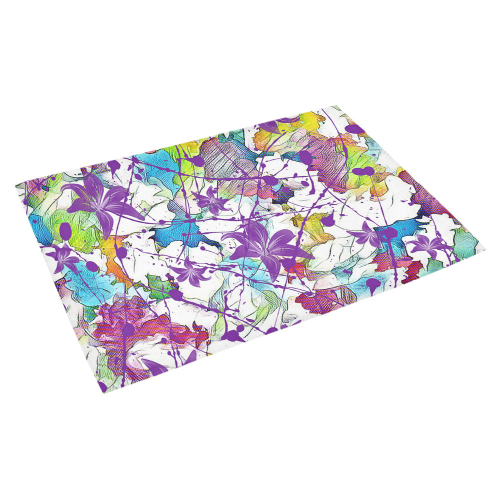 Lilac Lillis Abtract Splash Azalea Doormat 30" x 18" (Sponge Material)