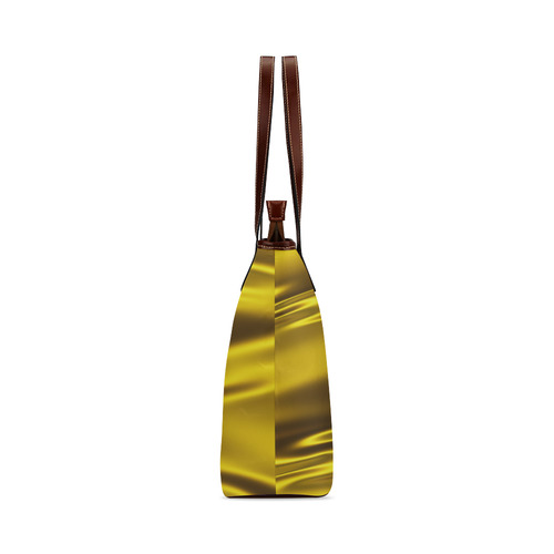 Vivd gold satin 3D texture Shoulder Tote Bag (Model 1646)