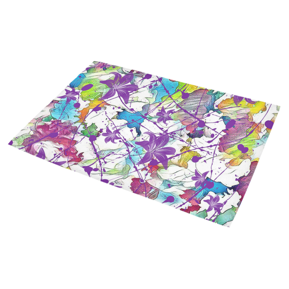 Lilac Lillis Abtract Splash Azalea Doormat 30" x 18" (Sponge Material)