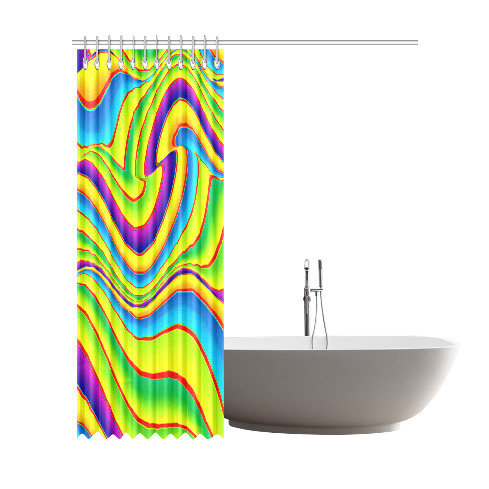 Summer Wave Colors Shower Curtain 72"x84"