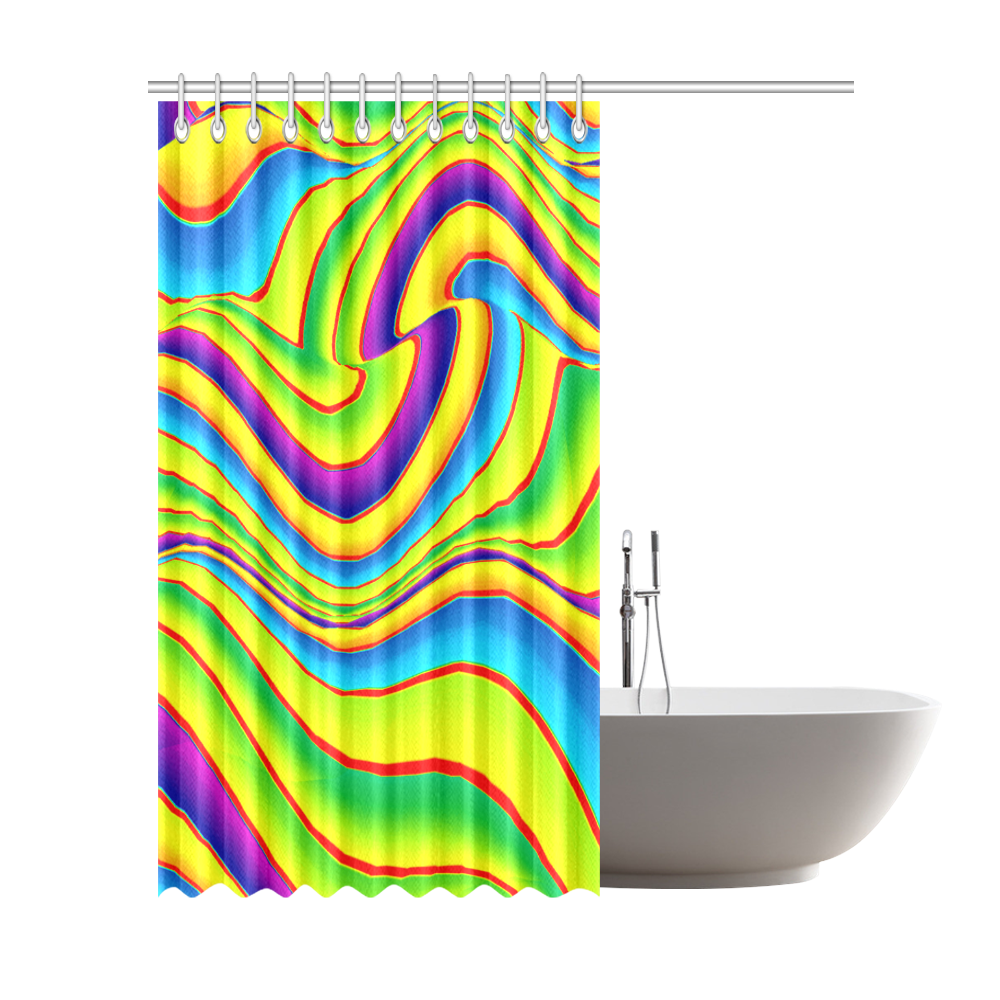 Summer Wave Colors Shower Curtain 72"x84"