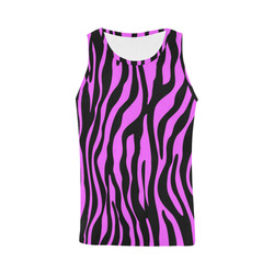 Zebra Stripes Pattern - Trend Colors Black Pink All Over Print Tank Top for Men (Model T43)